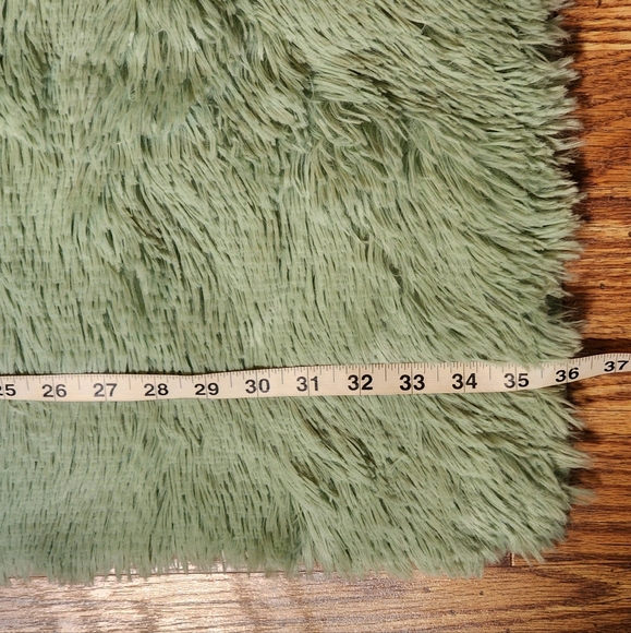 NWOT Mint Green Faux Fur Area Rug 36"x60" Very Lightweight Machine Washable!! - Picture 7 of 8
